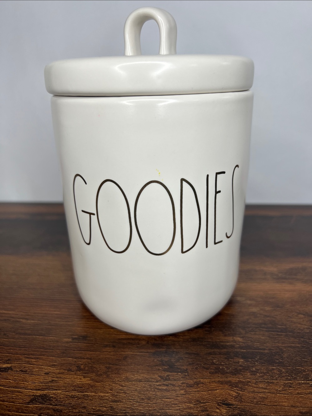 Rae Dunn White Ceramic 'GOODIES' Canister with Lid